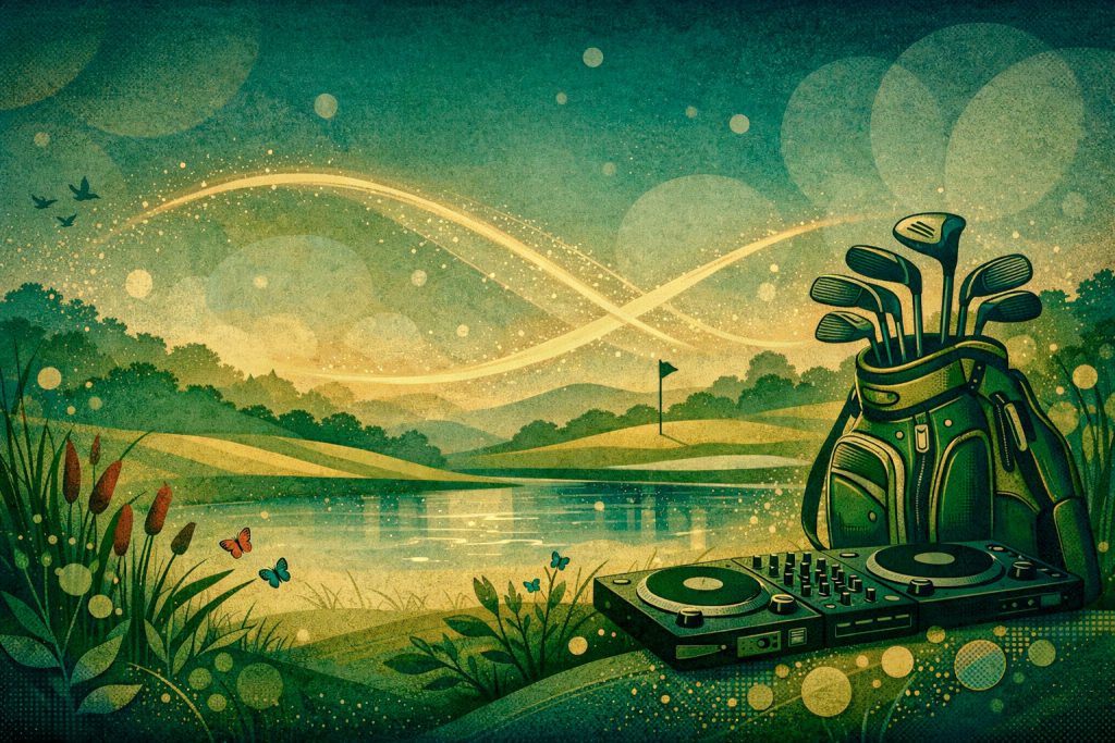 Illustration of DJ 4PAR inspired by golf, calm, rhythm, and neurodiversity